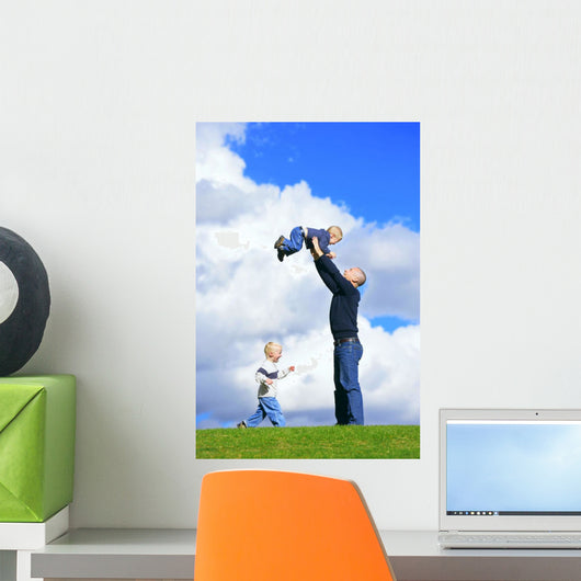 Dad With Sons Wall Mural
