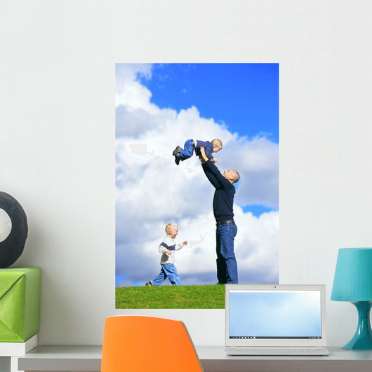 Dad With Sons Wall Mural