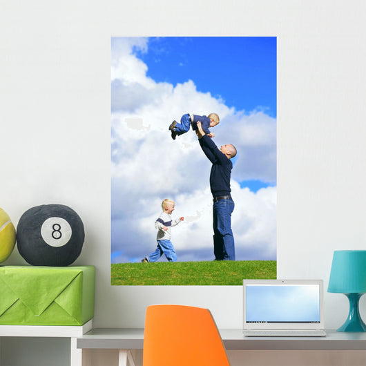 Dad With Sons Wall Mural