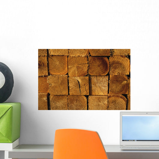 Stack Of Logs Wall Mural