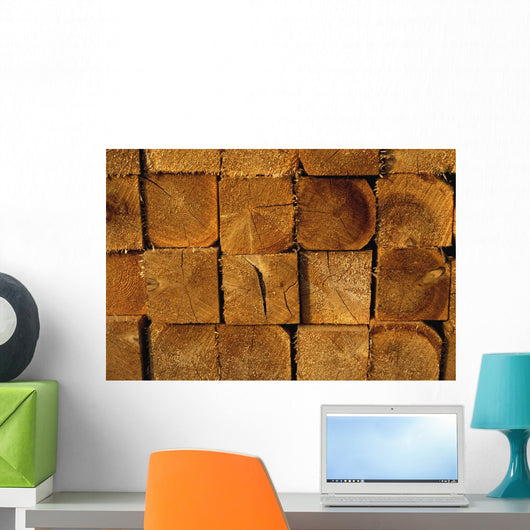 Stack Of Logs Wall Mural