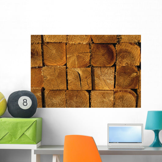 Stack Of Logs Wall Mural