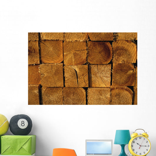 Stack Of Logs Wall Mural