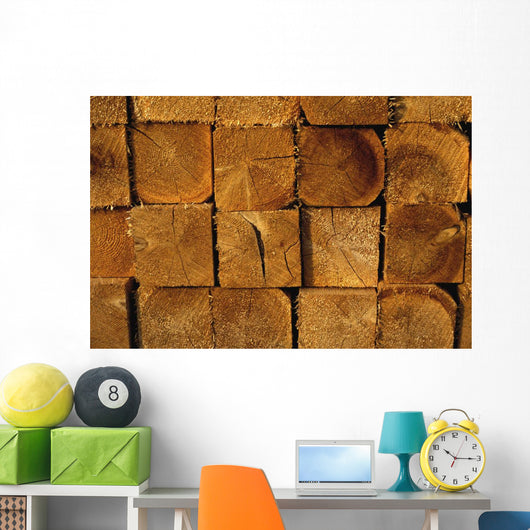 Stack Of Logs Wall Mural