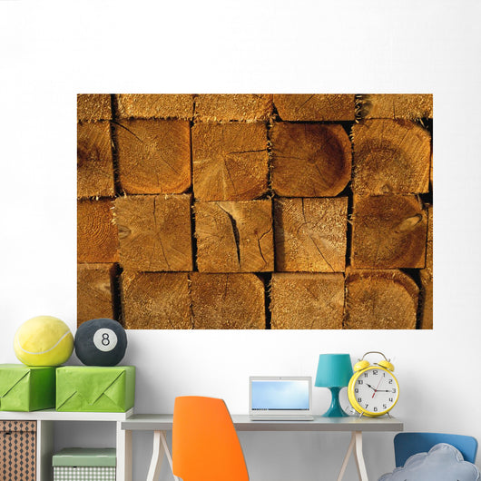 Stack Of Logs Wall Mural