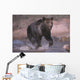 Grizzly Bear Running Through Stream Wall Mural