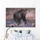 Grizzly Bear Running Through Stream Wall Mural