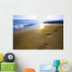 footprints on the beach Wall Mural