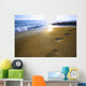 footprints on the beach Wall Mural