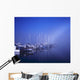 Foggy Morning At A Marina Wall Mural