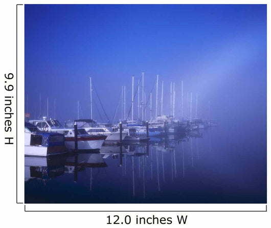 Foggy Morning At A Marina Wall Mural
