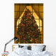 Looking At Indoor Christmas Tree Through Window Wall Mural