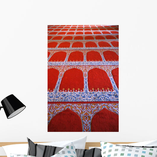 Repeating Pattern On Red Carpet Wall Mural