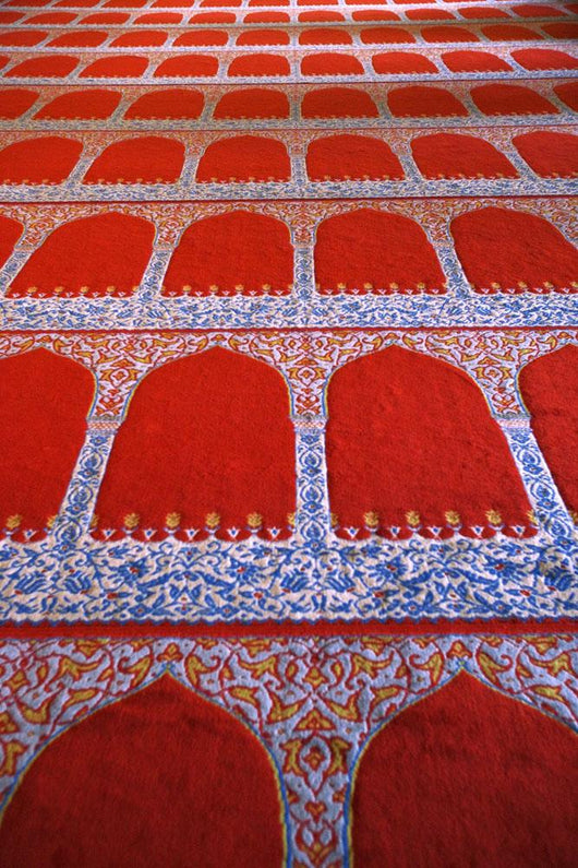 Repeating Pattern On Red Carpet Wall Mural