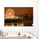 Ferris Wheel At Night Wall Mural