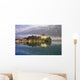 Scenic Mountain Lake And Town Wall Mural