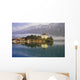 Scenic Mountain Lake And Town Wall Mural