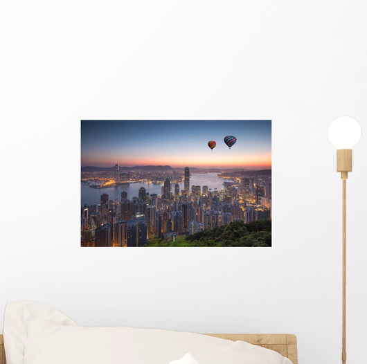 Hong Kong Skyline Sunrise Wall Decal