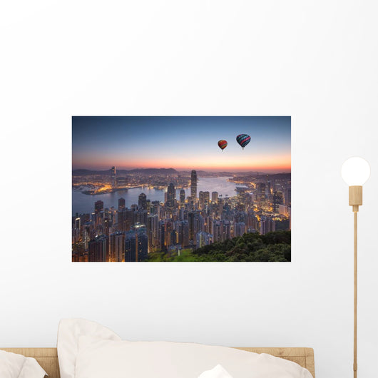 Hong Kong Skyline Sunrise Wall Decal