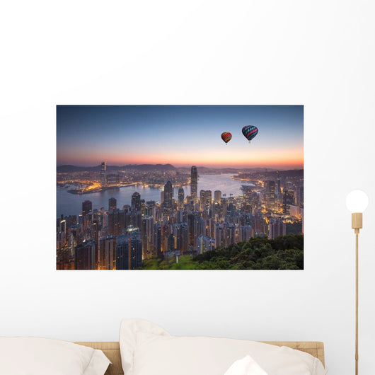 Hong Kong Skyline Sunrise Wall Decal