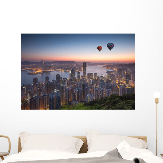 Hong Kong Skyline Sunrise Wall Decal
