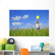 Child Running With A Balloon Wall Mural