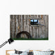 Roll Of Barbed Wire On Weathered Barn Wall Mural