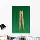 Clothespin On Green Background Wall Mural