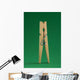 Clothespin On Green Background Wall Mural