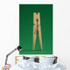 Clothespin On Green Background Wall Mural