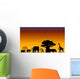African Savanna Landscape Vector Wall Mural