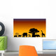 African Savanna Landscape Vector Wall Mural