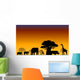 African Savanna Landscape Vector Wall Mural