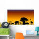 African Savanna Landscape Vector Wall Mural