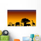 African Savanna Landscape Vector Wall Mural