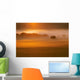 Foggy Sunset Wall Mural