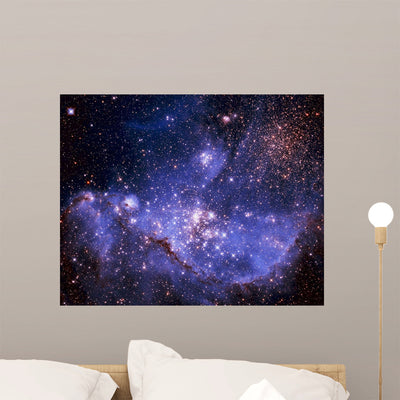 Stars and Milky Way Wall Mural shown on a wall