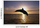 Silhouette Of Bottlenose Dolphin Leaping, Sunset, Caribbean Sea Wall Mural