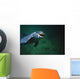 Underwater Close-Up Of Smiling Bottlenose Dolphin Wall Mural