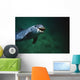 Underwater Close-Up Of Smiling Bottlenose Dolphin Wall Mural