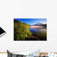 Sunrise Fog On Trillium Lake, Reflection Of Mount Hood Wall Mural