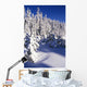 Snow-Covered Pine Trees On Mount Hood Wall Mural