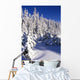 Snow-Covered Pine Trees On Mount Hood Wall Mural