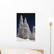 Snow-Covered Pine Trees On Mount Hood Wall Mural