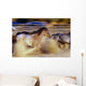 Blurred View Of Horses Running Through Dusty Early Morning Light Wall Mural