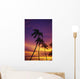 Palm Tree Silhouettes, Sunset, Waikiki Beach, Hawaii, Usa Wall Mural