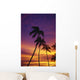 Palm Tree Silhouettes, Sunset, Waikiki Beach, Hawaii, Usa Wall Mural