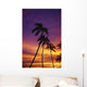 Palm Tree Silhouettes, Sunset, Waikiki Beach, Hawaii, Usa Wall Mural