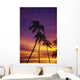 Palm Tree Silhouettes, Sunset, Waikiki Beach, Hawaii, Usa Wall Mural