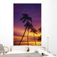 Palm Tree Silhouettes, Sunset, Waikiki Beach, Hawaii, Usa Wall Mural